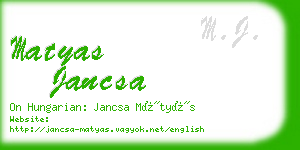 matyas jancsa business card